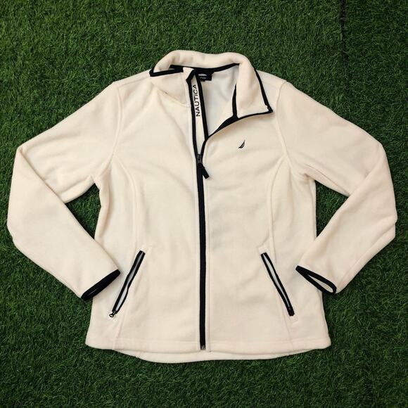 Nautica Jackets & Blazers - Women’s Cream Nautica Zip Up Fleece Jacket